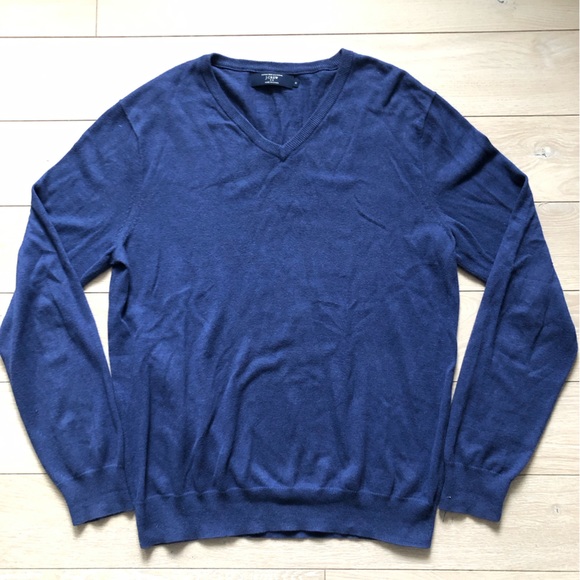 J. Crew Other - J. Crew Cashmere Cotton Slim Fit V Neck Sweater in Blue Men’s Size M